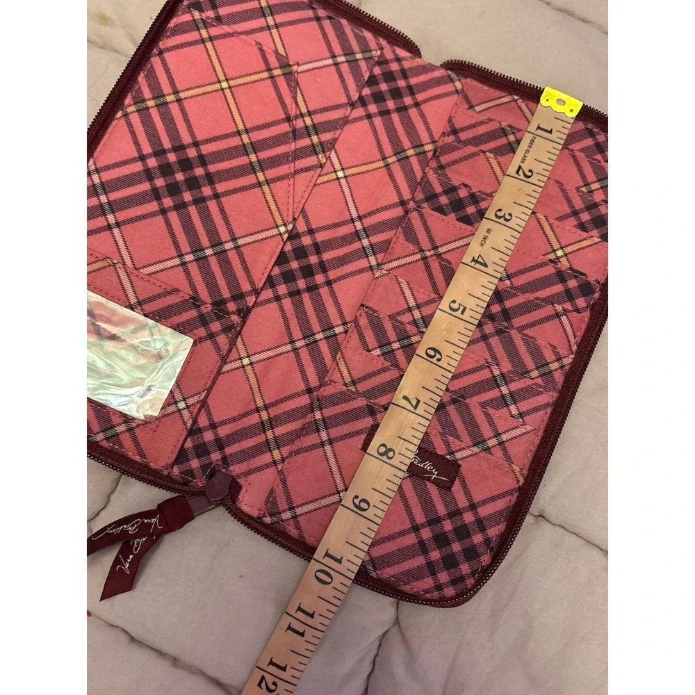 Vera Bradley Paisley Zip Around Travel Wallet Organizer Red Pink - Picture 7 of 7